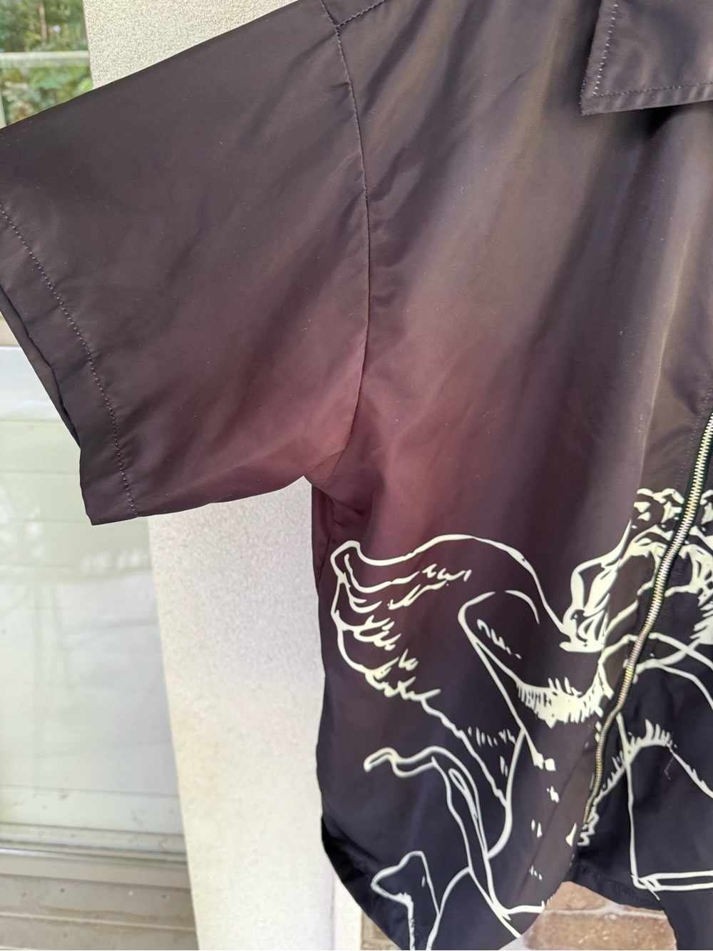 Men's Black Zip-Front Short Sleeve Jacket / shirt size large - Picture 5 of 13